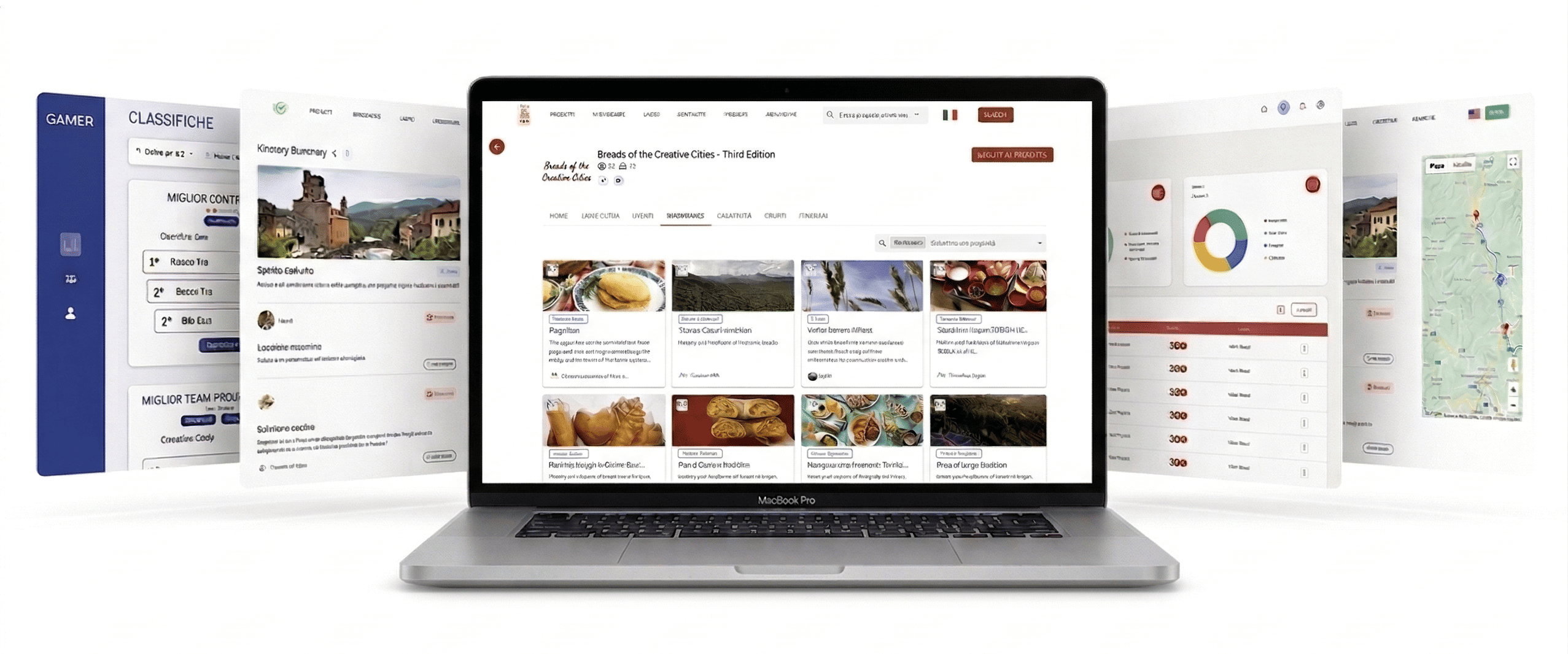 Mockup screen CK Foundation Digital Framework ecosystem: Creative Knowledge Platform, Trustwave App, TRusT™, EDUtelling™, GAMEO™ — developed by KOOR srl Benefit Corporation